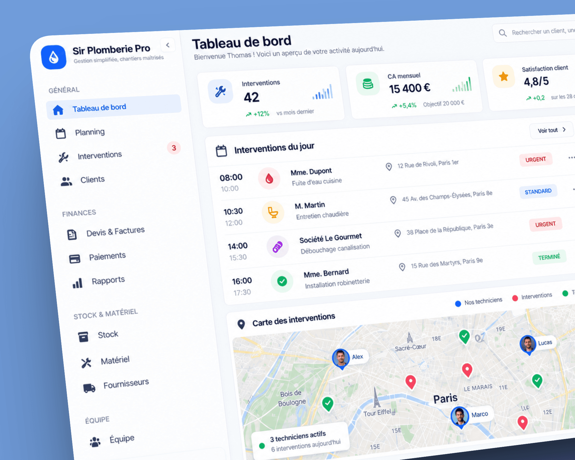SirPlomberie : un SaaS métier sur-mesure qui libère 15h par semaine